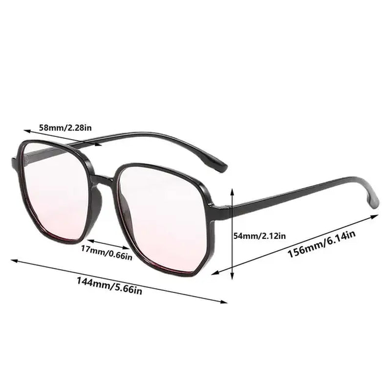 Powder Blusher Glasses Korean Oversized Gradual Pink Sunglasses Fashion Computer Goggle Women'S Gift Blue Light Blocking Glasses