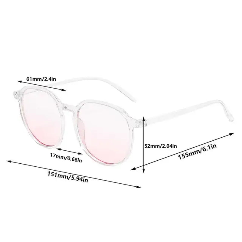 Powder Blusher Glasses Korean Oversized Gradual Pink Sunglasses Fashion Computer Goggle Women'S Gift Blue Light Blocking Glasses