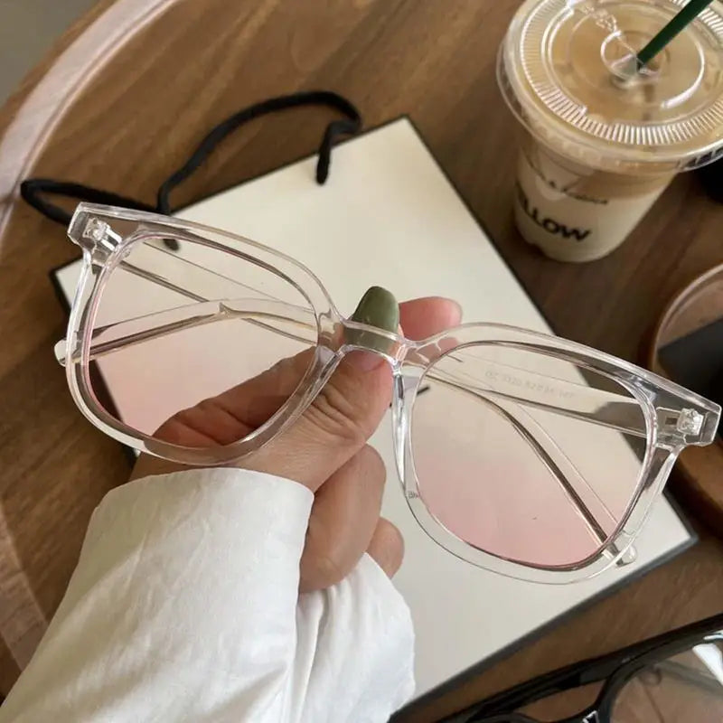 Powder Blusher Glasses Korean Oversized Gradual Pink Sunglasses Fashion Computer Goggle Women'S Gift Blue Light Blocking Glasses